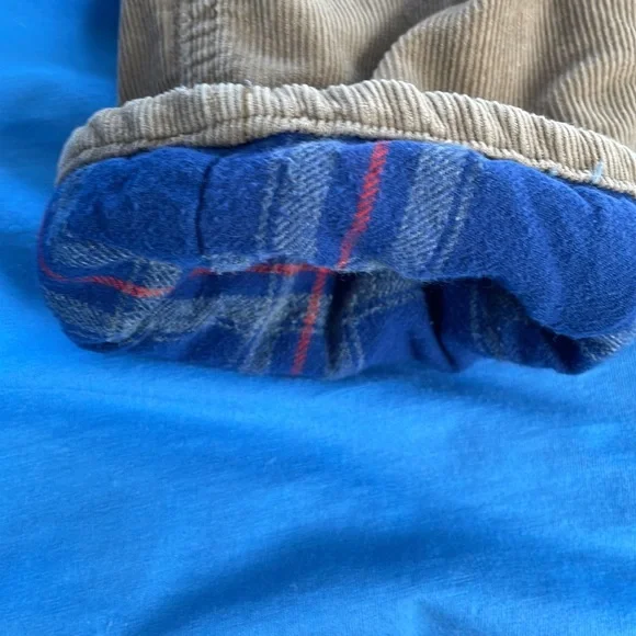 Flannel lined Tan corduroy Oshkosh B’gosh overalls - Picture 3 of 6